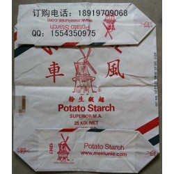 玉米淀粉，紅薯淀粉，馬鈴薯淀粉專用多層牛皮紙方底閥口袋廠家