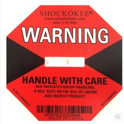 上海防震標簽、防傾斜標簽、SHOCKOKEE,上海問鑫電子
